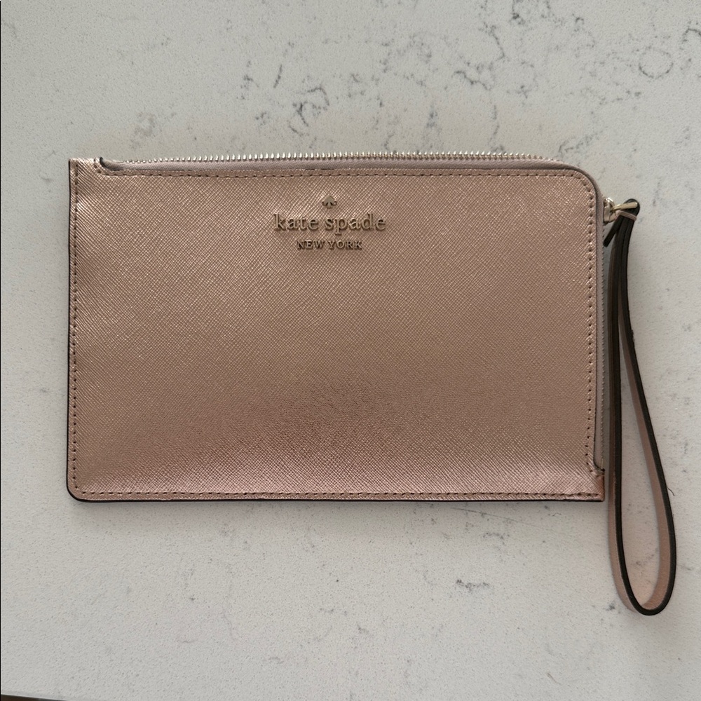 kate spade Metallic Pink Wristlet